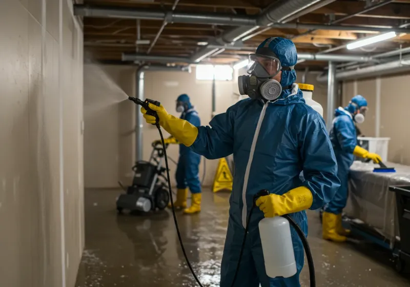 Basement Sanitization and Antimicrobial Treatment process in Westport, IN